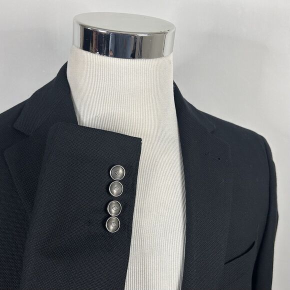 Joseph Abboud 38L Blazer REDA Super 110s Wool Black Silver Two Button Vented